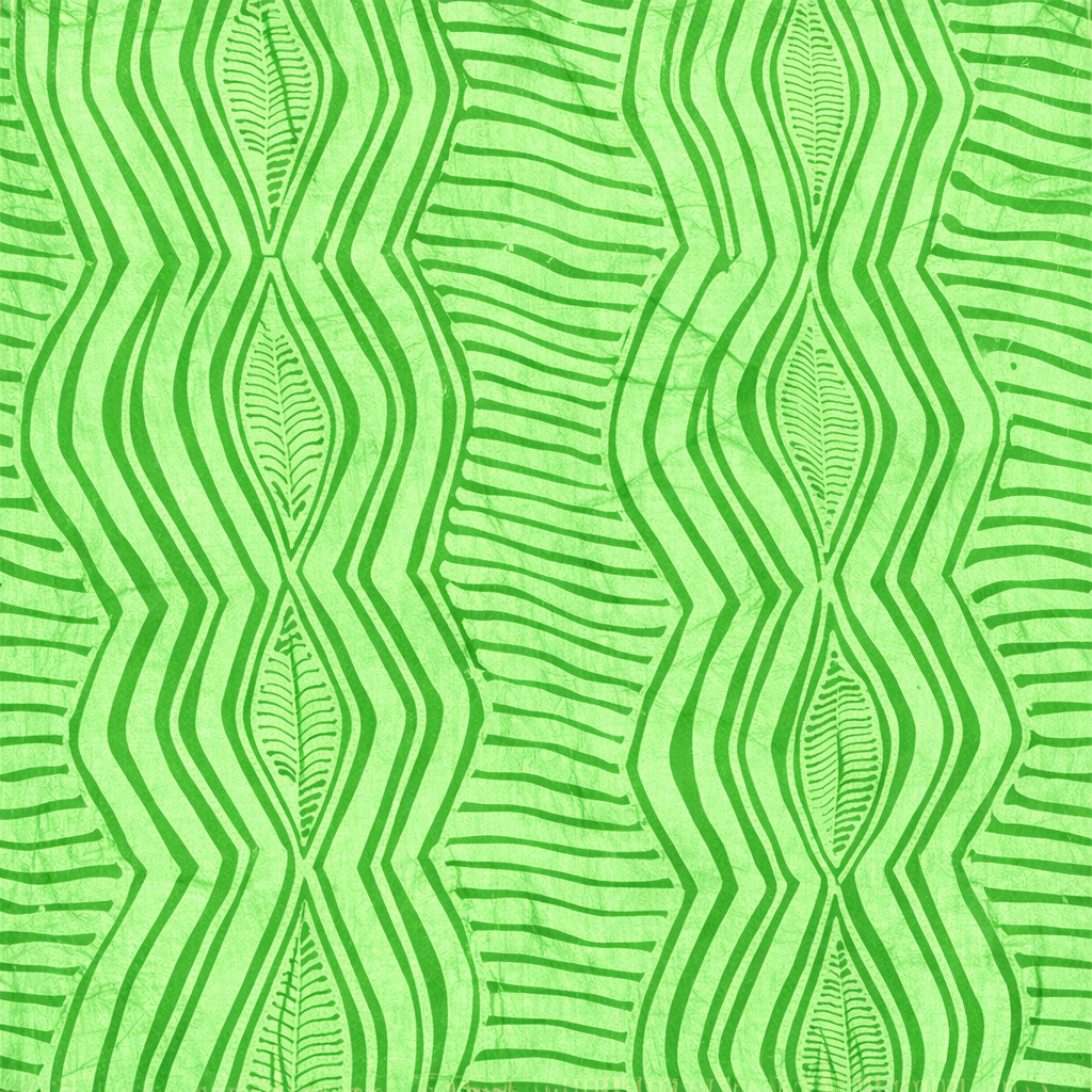 Eleko Lines Green Cotton  Fabric
