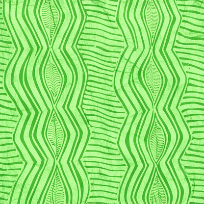 Eleko Lines Green Cotton  Fabric