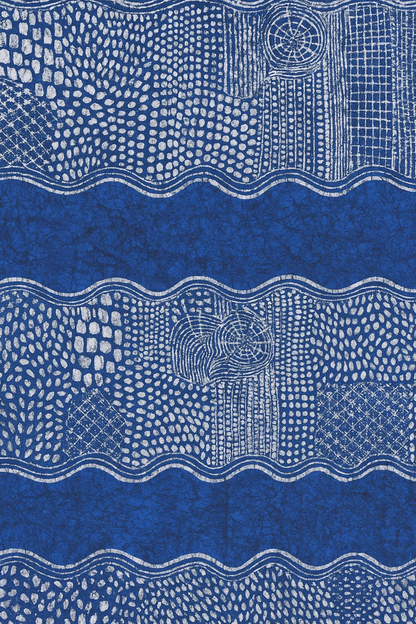 The Waiting Blue Cotton Fabric