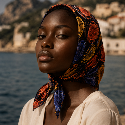 CONSTELLATION — Dark Circle Dot Print Bandana Scarf