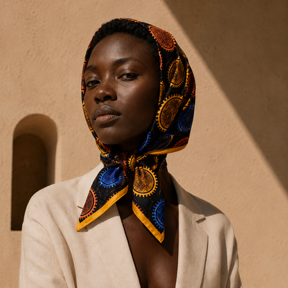 CONSTELLATION — Dark Circle Dot Print Bandana Scarf