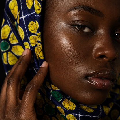 BLOOM GRID — Yellow Floral Grid Print Bandana Scarf