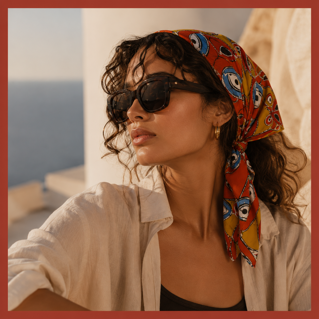 MATI — Evil Eye Print Cotton Bandana Scarf