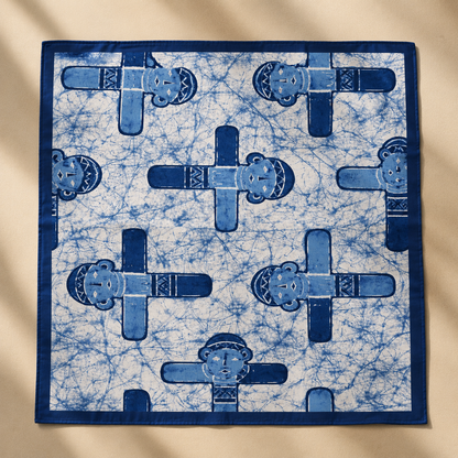 JADE SPIRIT — Green Mosaic Face Print Bandana Scarf