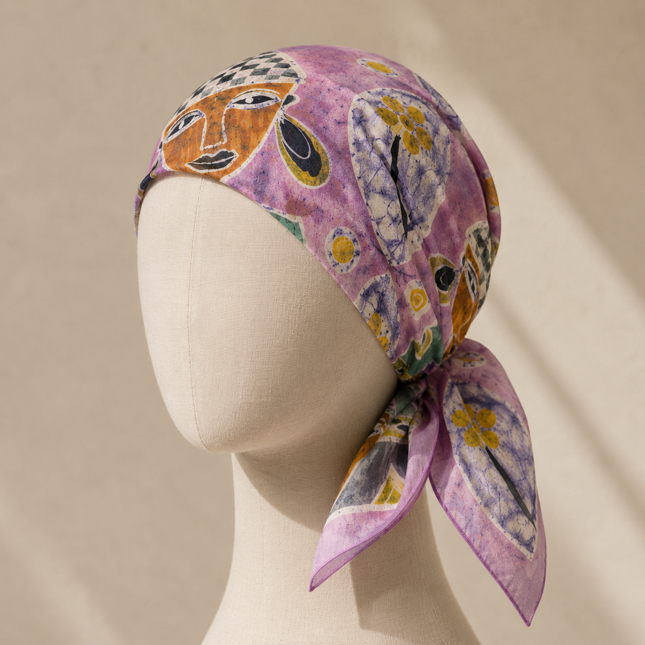 THE MUSE — Figurative Face Print Bandana Scarf