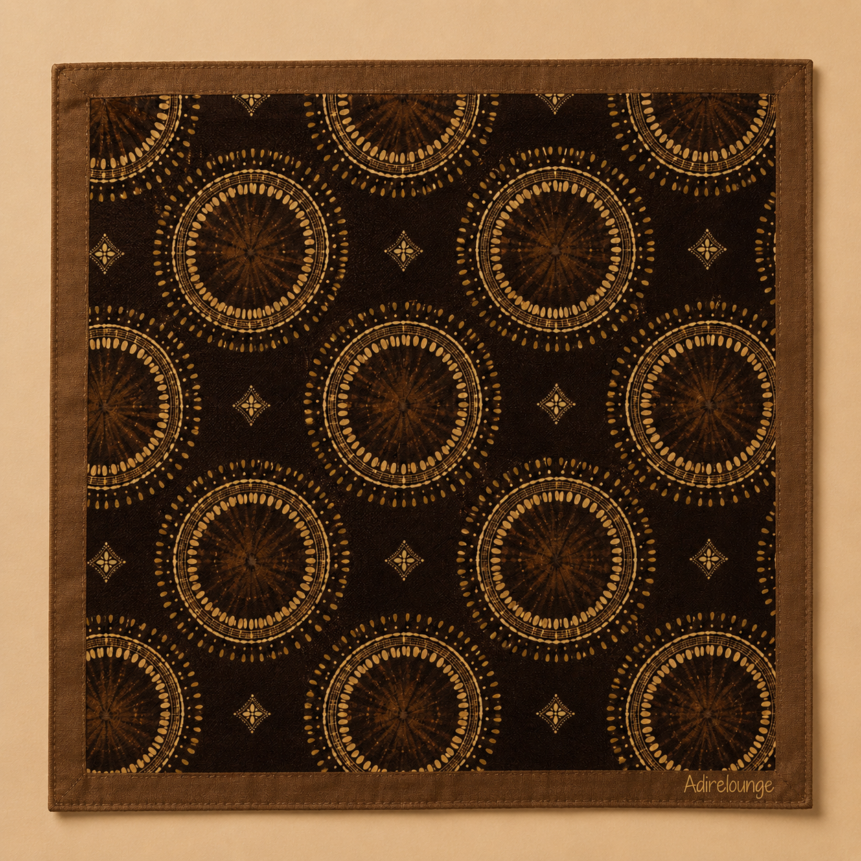 MIDNIGHT MEDALLION — Gold Circle Print Bandana Scarf