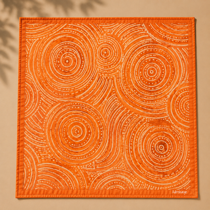 SOLAR DRIFT — Orange Watercolour Spiral Bandana Scarf