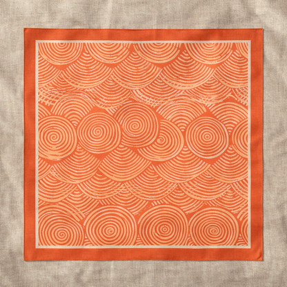 EMBER CIRCLE — Coral Spiral Print Bandana Scarf