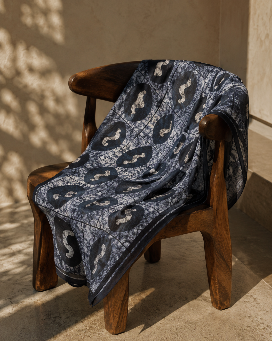 SHADOW WAVE — Grey Eye Wave Print Bandana Scarf