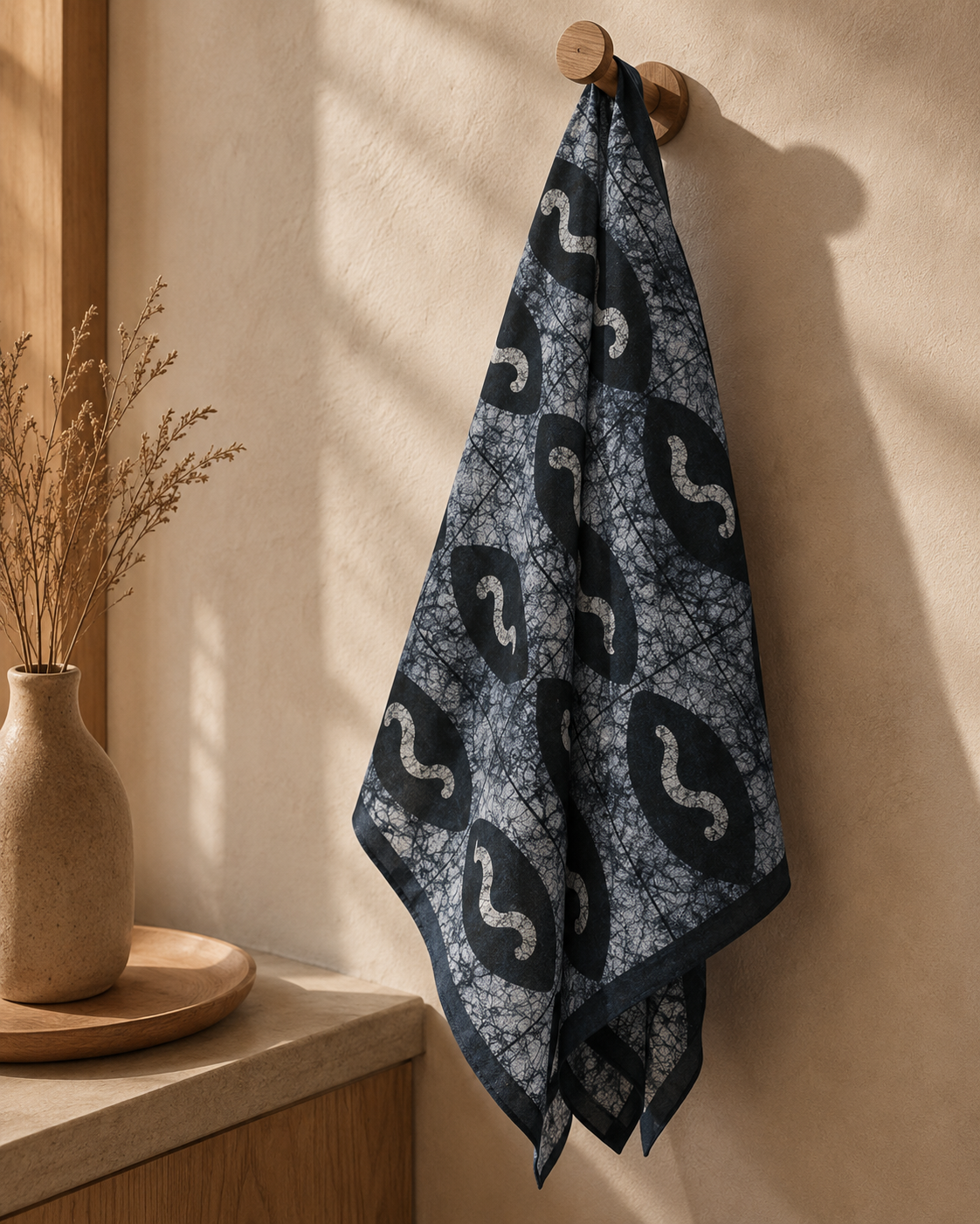 SHADOW WAVE — Grey Eye Wave Print Bandana Scarf