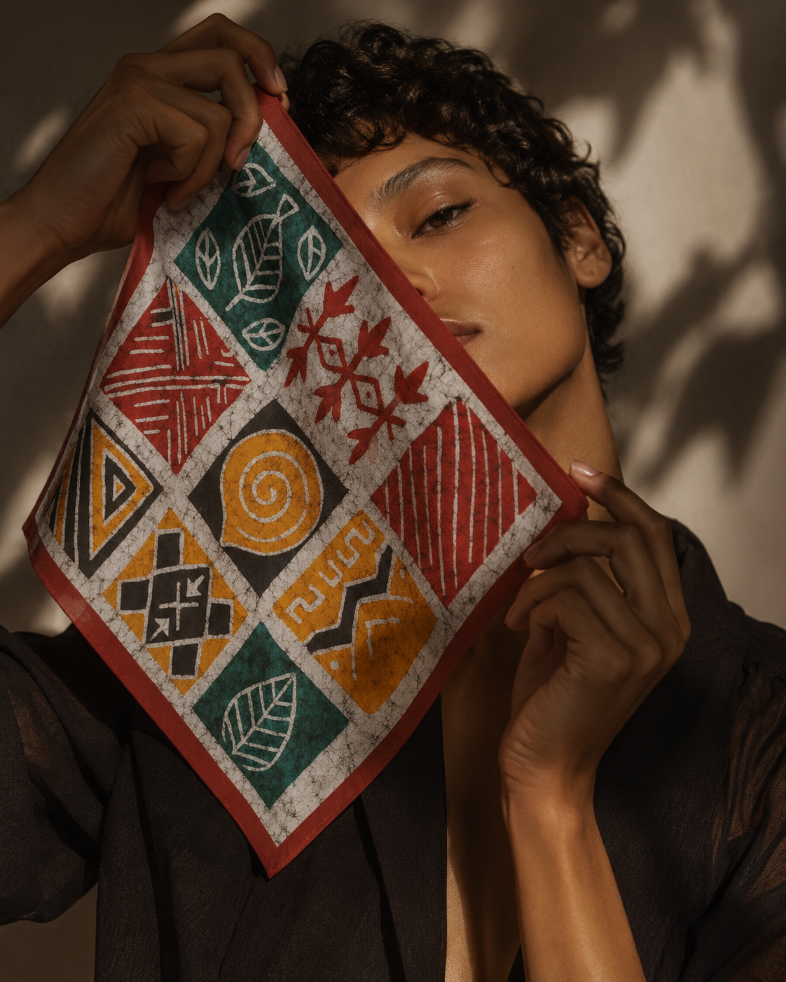 WILD PATCH — Botanical Patchwork Print Bandana Scarf