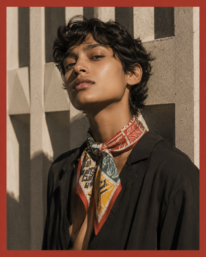 WILD PATCH — Botanical Patchwork Print Bandana Scarf