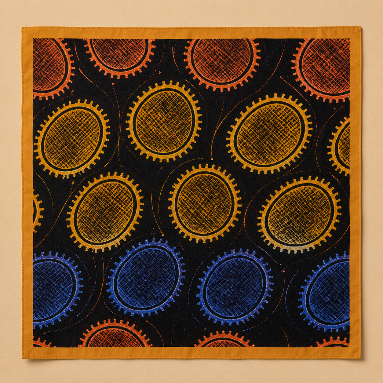 CONSTELLATION — Dark Circle Dot Print Bandana Scarf