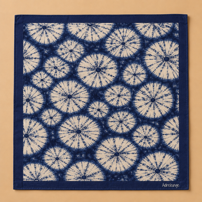 INDIGO MOON — Shibori Circle Print Bandana Scarf