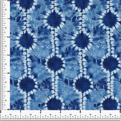 Drawn from Deep Indigo Cotton Fabric