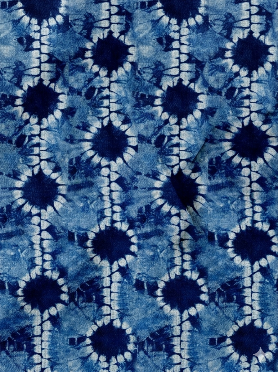 Drawn from Deep Indigo Cotton Fabric