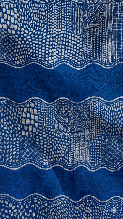 The Waiting Blue Cotton Fabric