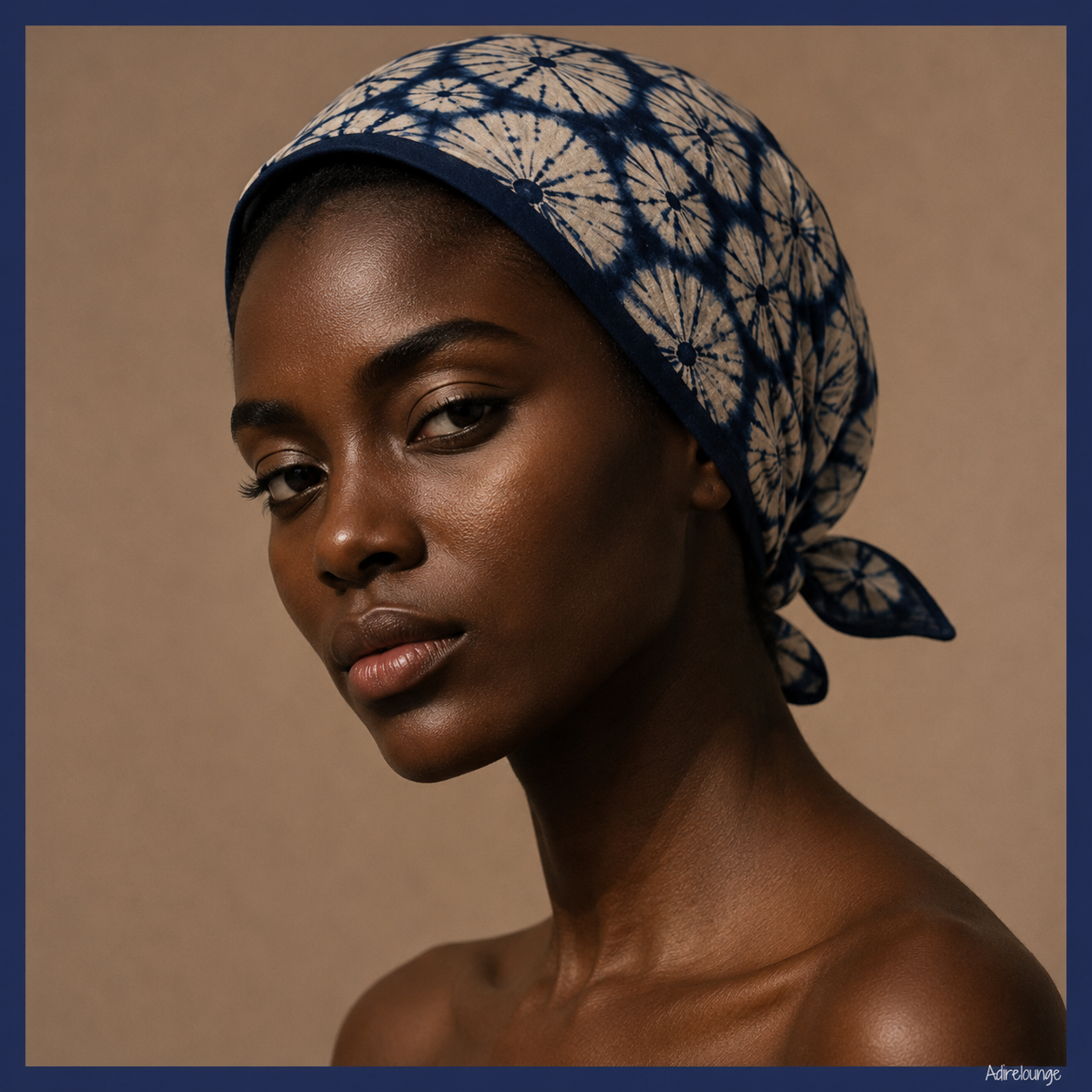 INDIGO MOON — Shibori Circle Print Bandana Scarf