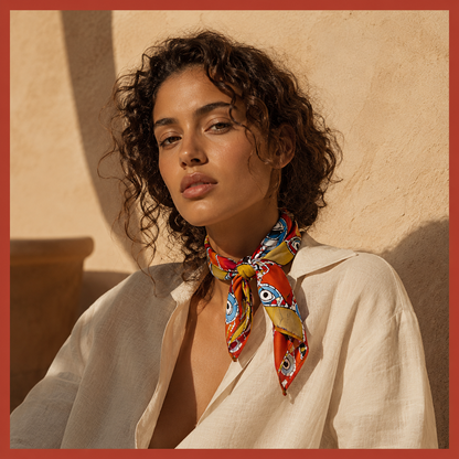 MATI — Evil Eye Print Cotton Bandana Scarf
