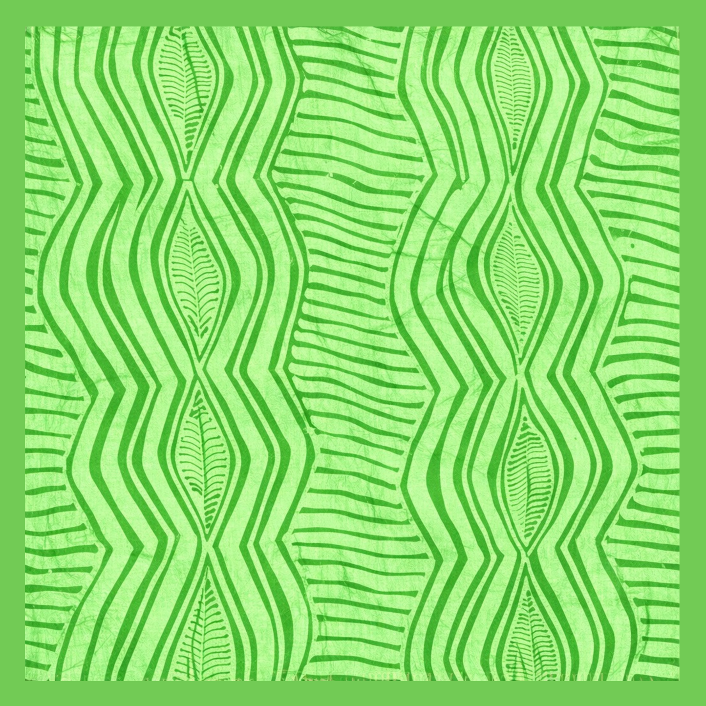 Eleko Lines Green Cotton  Fabric